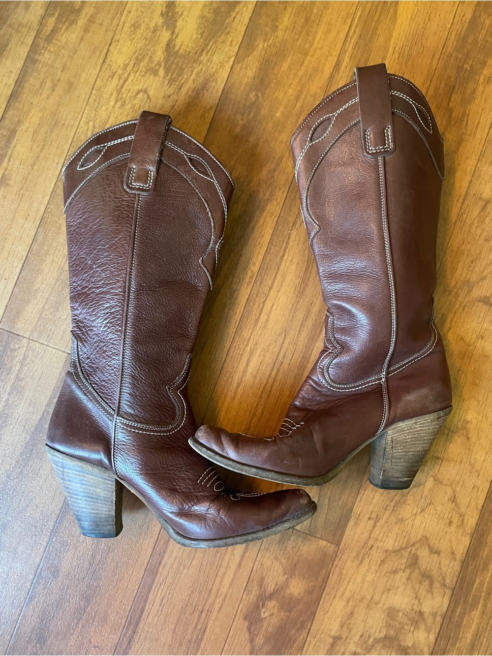 Barneys New York Co Op Italian leather brown boots. Size 38 1/2